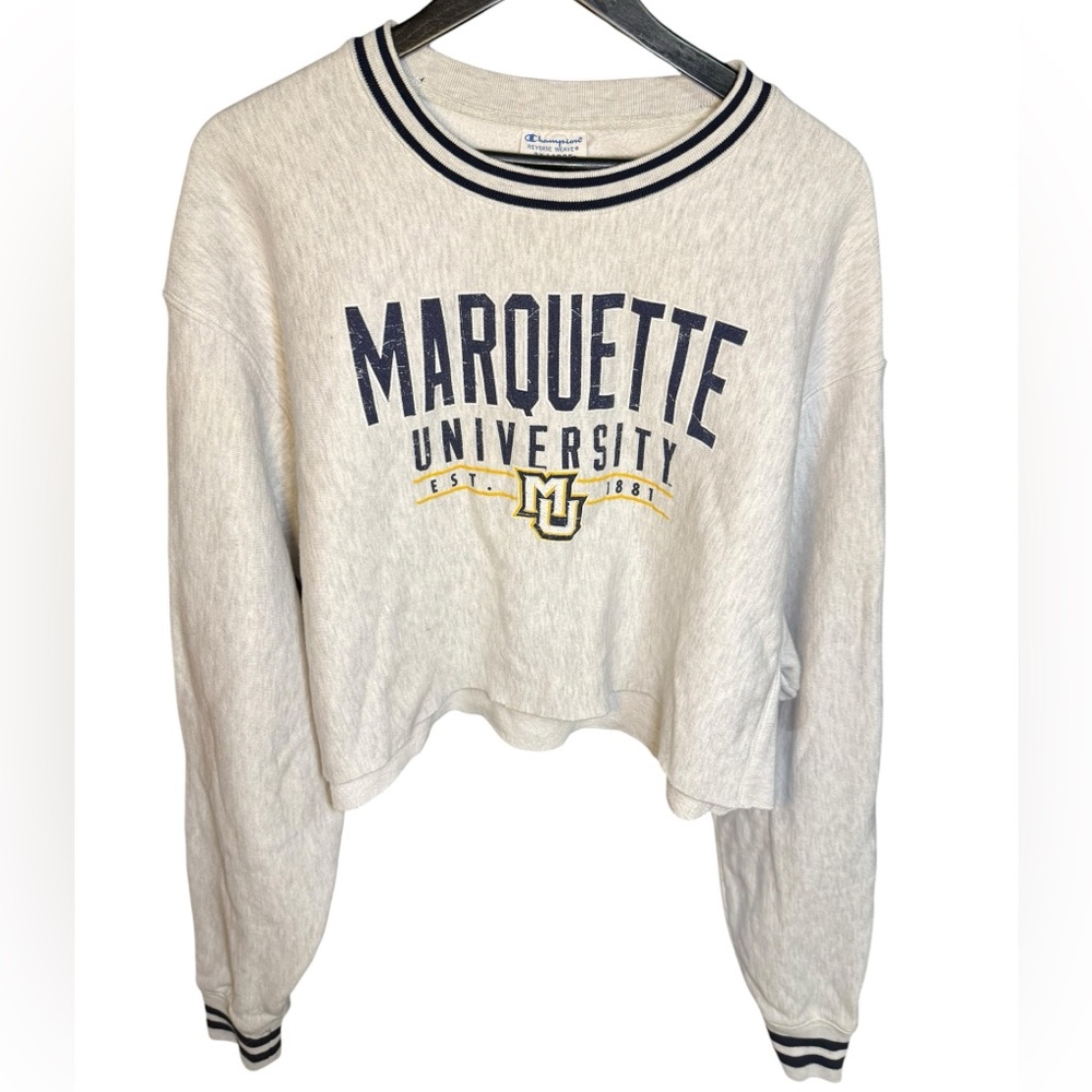 Champion XXL Oversized Reverse Weave Marquette Cropped Sweatshirt Game Day